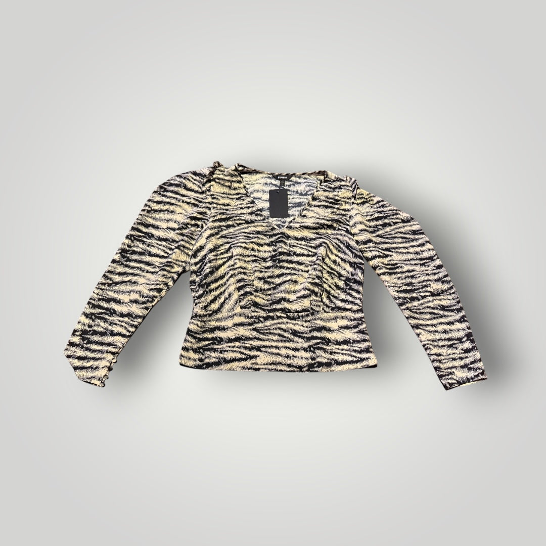 Express Zebra Print Ruched Top size Small